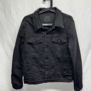Vintage Genes Black Brand Button Up Denim Jacket